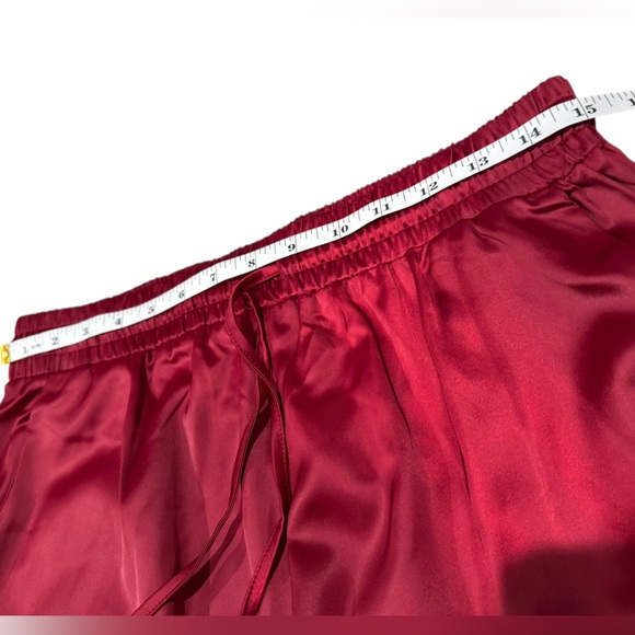 Mimosa Boutique Satin Track Pants Maroon Red‎ Crimson NWT Large - Picture 4 of 9